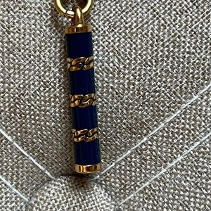 Juicy Couture authentic 2000s choker necklace in gold and blue dog whistle style
